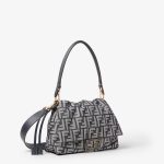 FENDI Mamma Baguette Medium Dark blue denim-effect FF jacquard bag - Image 8